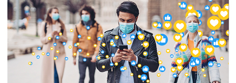 Separador redes sociales en pandemia