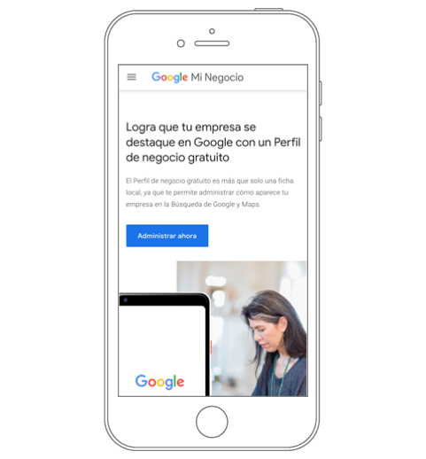 Captura de pantalla de Google y algunas de sus aplicaciones para negocios