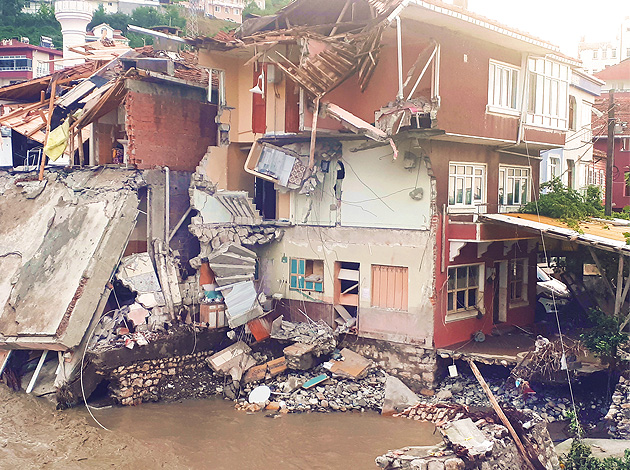 Imagen de casas afectadas por el cambio climático.