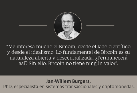 Opinión de Jan-Willem Burgers PhD, especialista en sistemas transaccionales y criptomonedas, sobre el valor del Bitcoin.