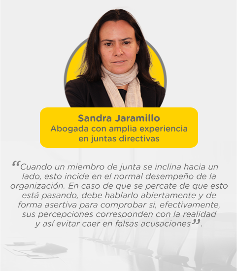 Opinión de Sandra Jaramillo, abogada, máster en administración de negocios y miembro de diversas juntas directivas sobre cómo actuar éticamente en una junta directiva.