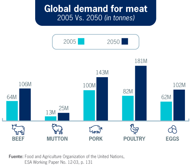 Global demand for meat