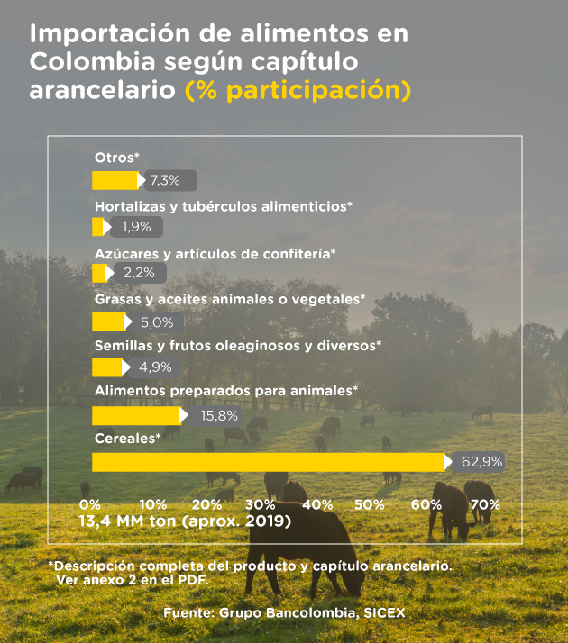Importación de alimentos en colombia segun cápitulo arancelario